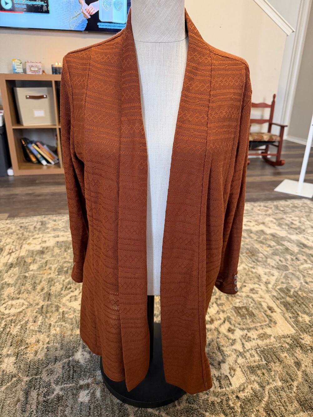 Allison Daley Burt Orange Cardigan Size Small NWT